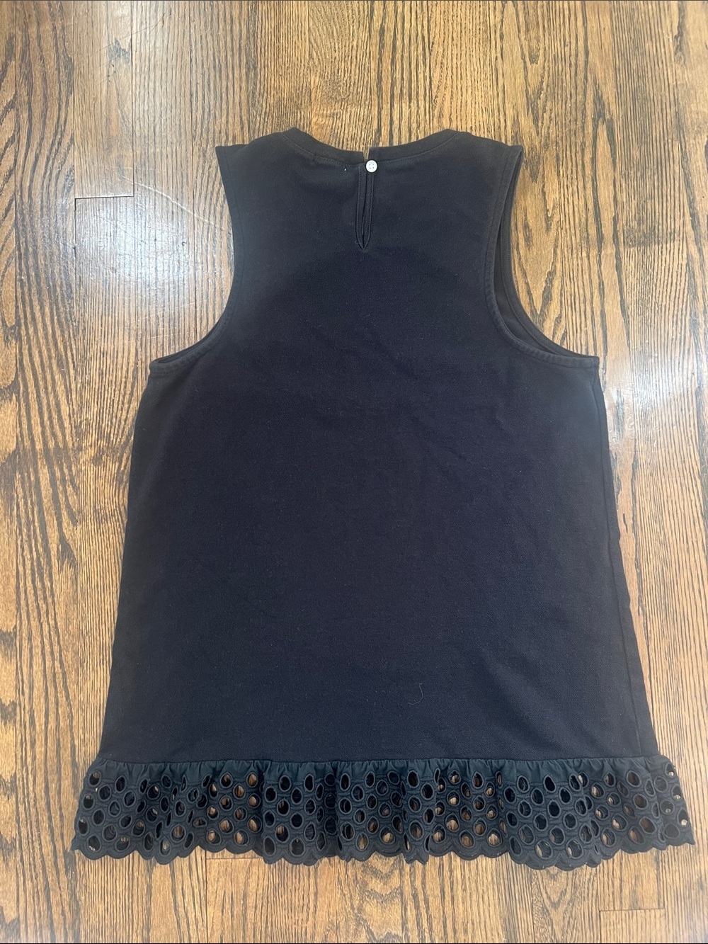 J. Crew Black Sleeveless Tank with Eyelet-Hem - Picture 4 of 7